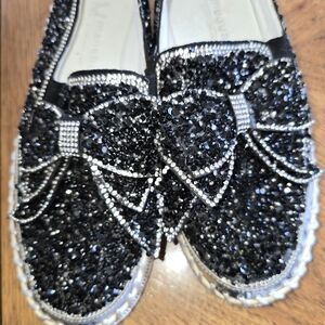 Sparkling Black Rhinestone Loafers
